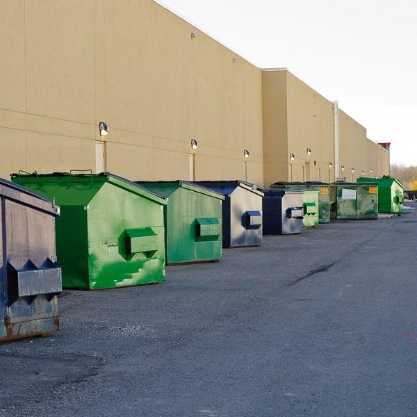 commercial dumpster in a business parking lot